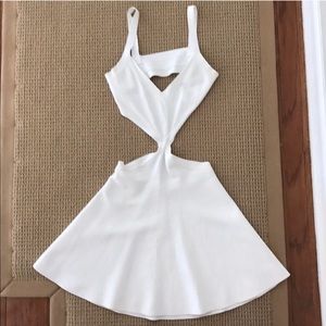 BCBGMAXAZARIA - white cutout mini dress